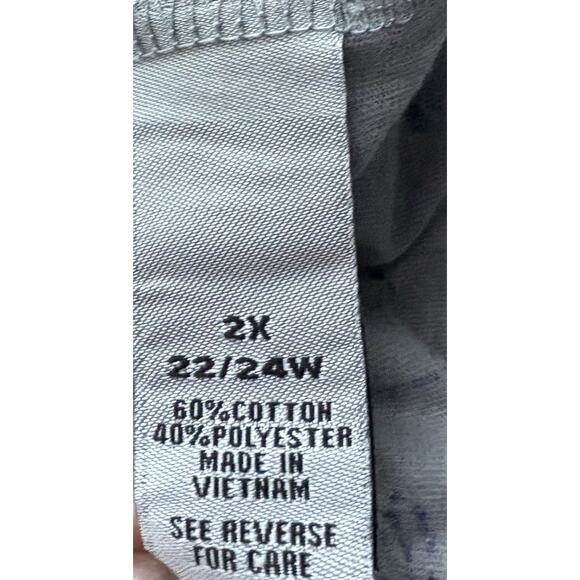 Catherines Gray Knit Umbrella Print Short Sleeve Top Size 2X NWOT - Picture 4 of 4